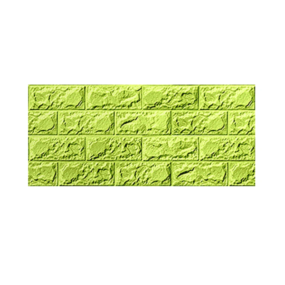 Self-adhesive 3D Brick Pattern Wallpaper Bedroom Living Room Modern Wall Background TV Decor Wallpaper (Grass Green)