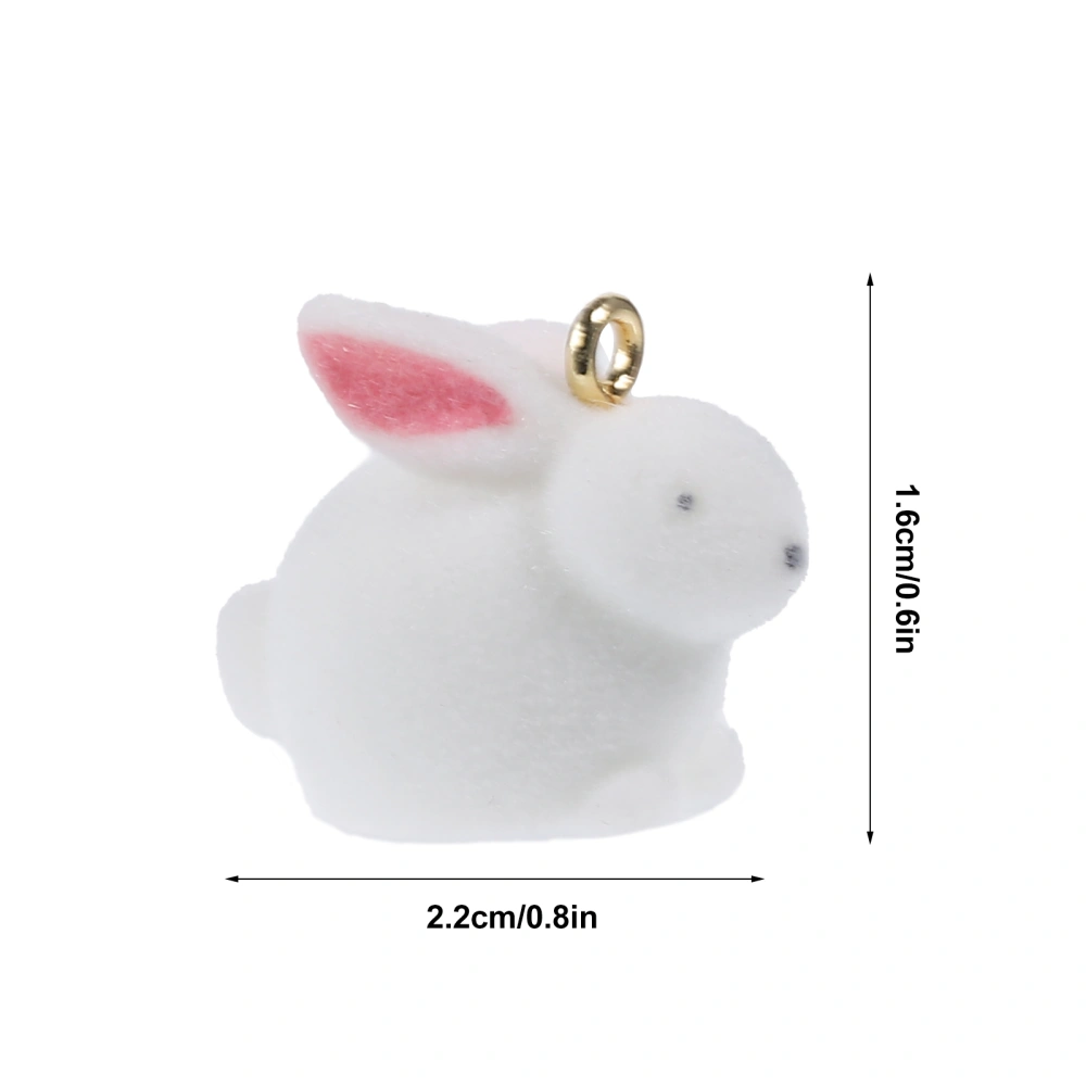 4 Pcs Rabbit Shape Key Pendants Earring Accessories Phone Pendants (White)