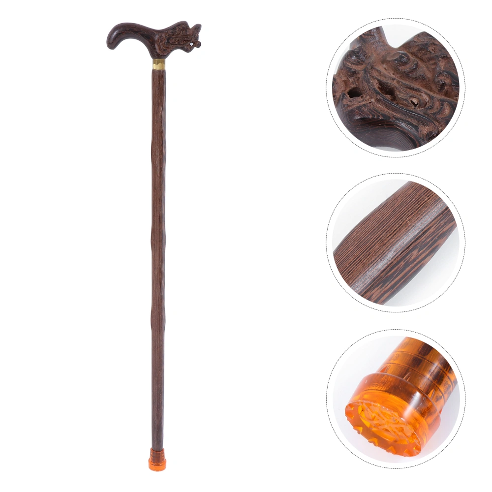 1pc Anti-skid Walking Stick Outdoor Trekking Pole Cane for the Elderly (Light Brown)