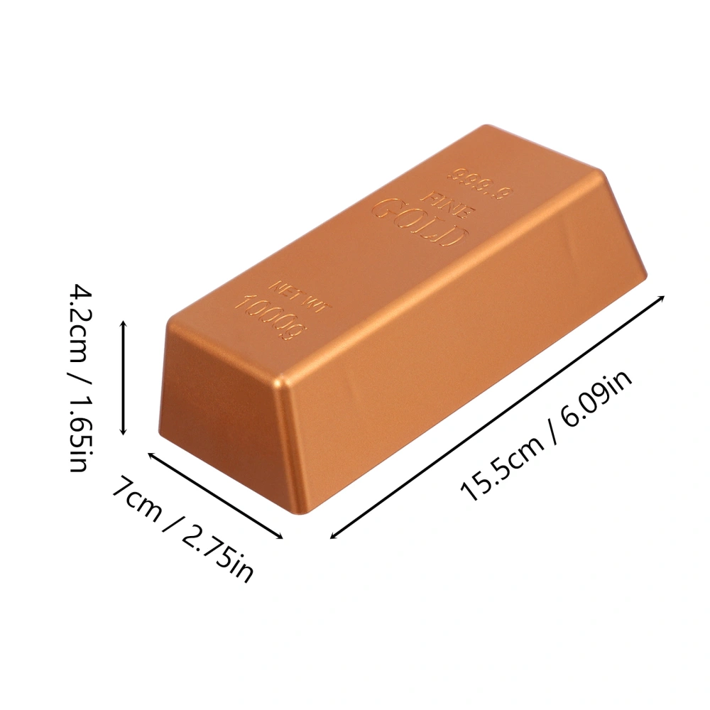 1 Pc Simulation Copper Bar Decorative Copper Brick Plastic Copper Bar Plaything