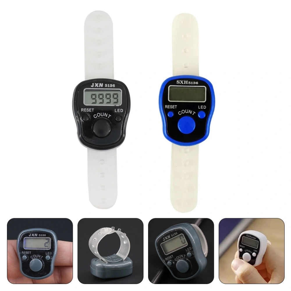 2Pcs Electronic Finger Counters Ring Counters Handheld Tally Counters Chanting Buddha Counters