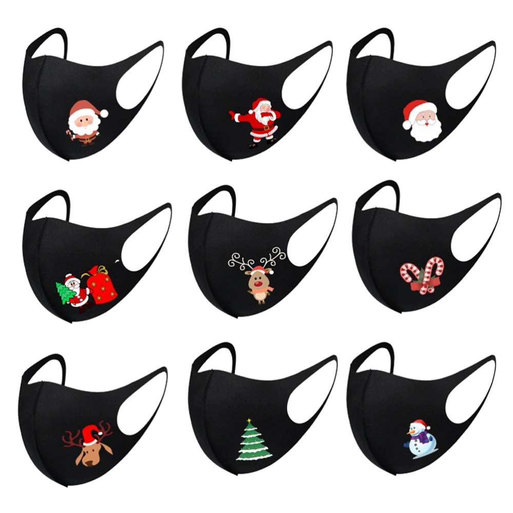 9Pcs Festival Mouth Mask Face Protecting Mask Anti-dust Mask (Mixed Style)