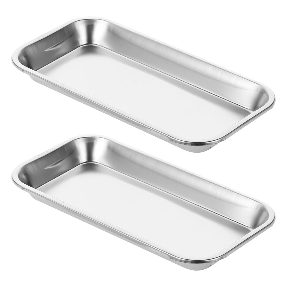 2pcs Dental Oral Instrument Holder Stainless Steel Sterilization Plate Tray