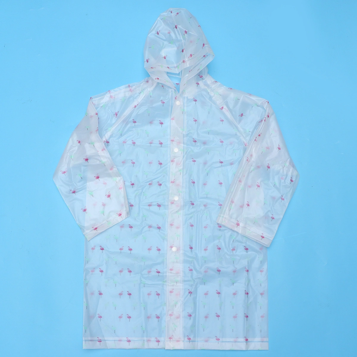 1 Pc Flamingo Pattern Raincoat Fashion Kids Rain Poncho Outdoor Waterproof Raincoat Children Rainwear for Kids Children (Red and White, Size L)