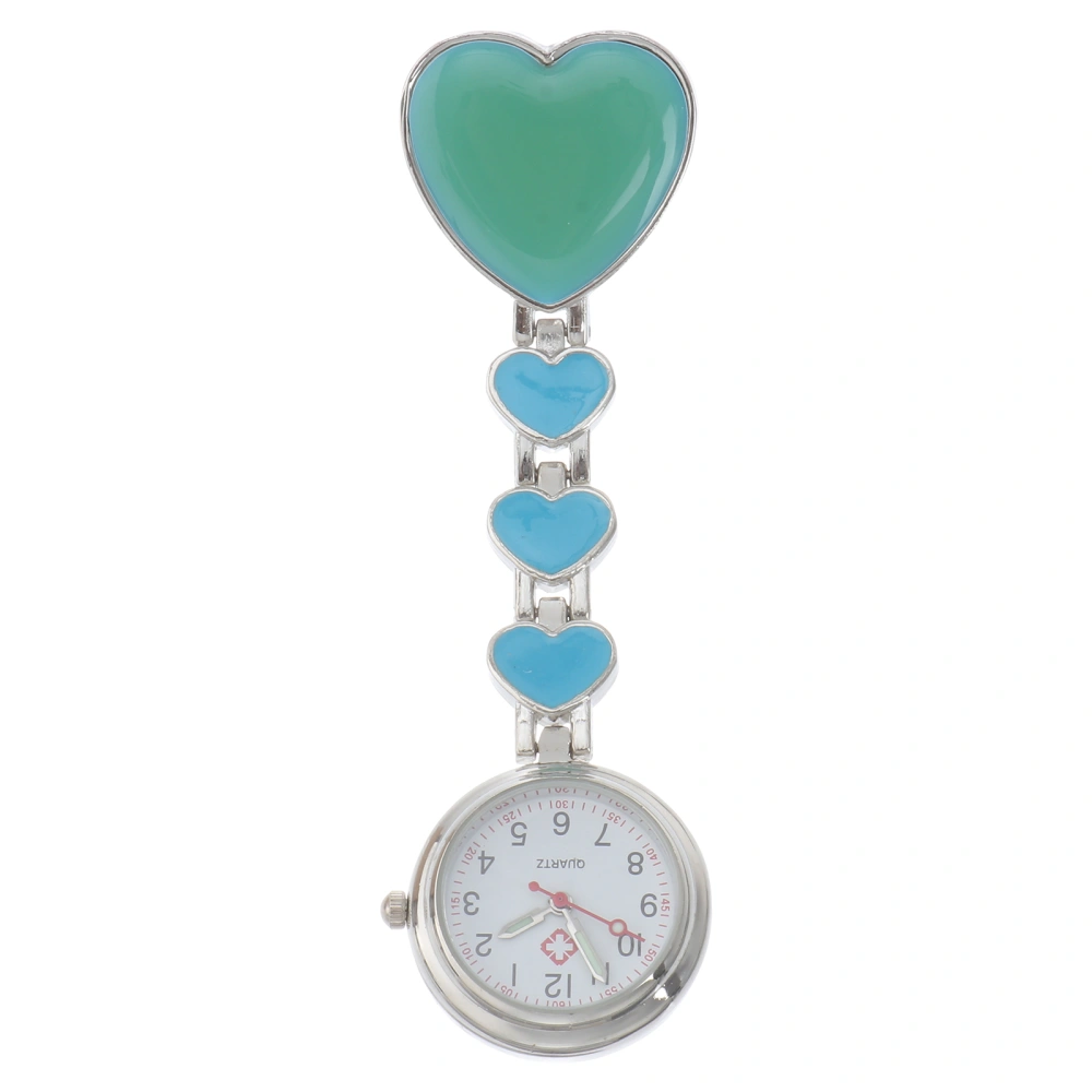 1PC Creative Four Heart Design Nurse Hanging Watch Fashion Luminous Hand Hanging Watch Doctor Pocket Watch for Decoration Hospital Clinic (Blue)