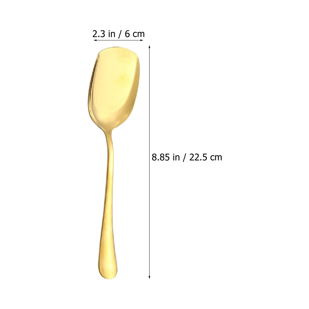 2pcs Stainless Steel Spoon Serving Spoon Shovel Spoon Long Handle Restaurant Serving Utensils