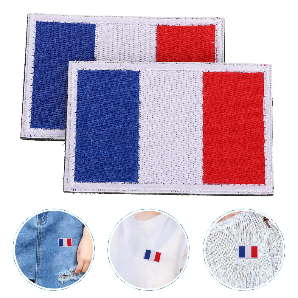 2pcs DIY Flag Patches Embroidered National Flag Applique Adhesive Clothes Patches