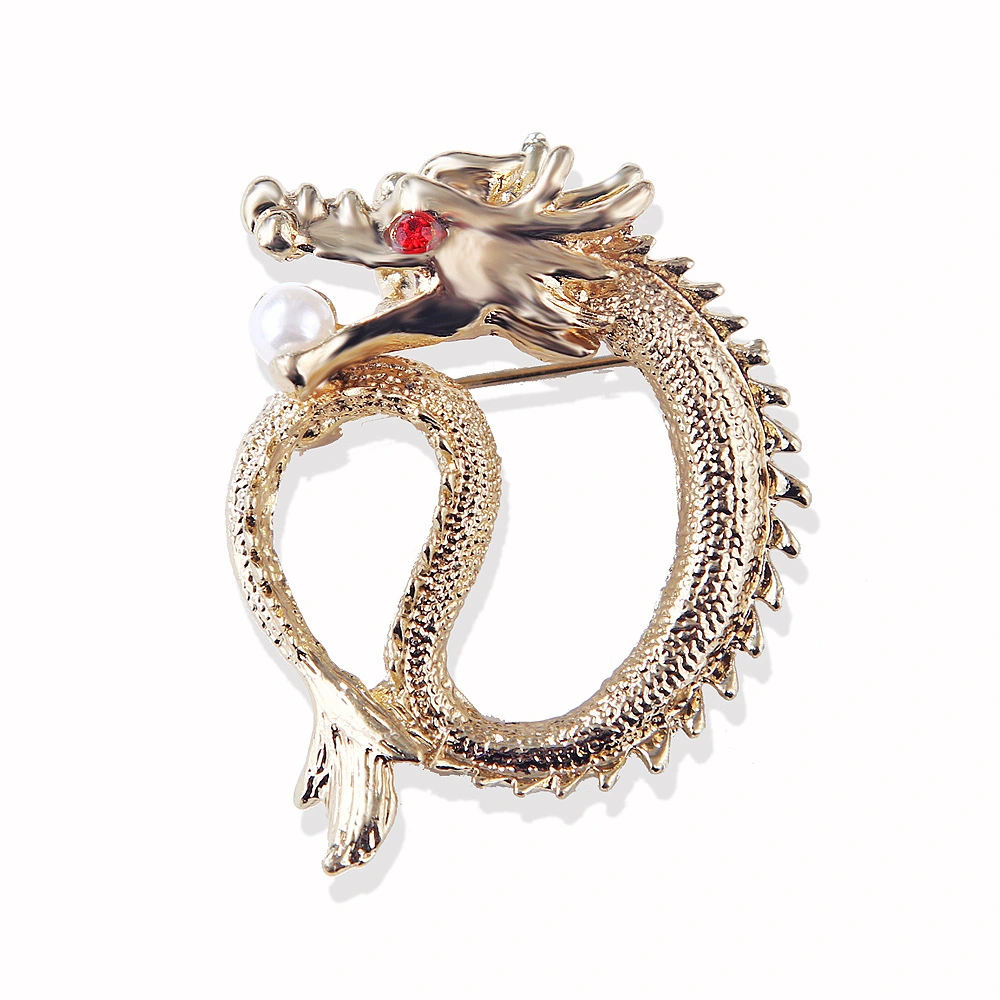 Zodiac Brooch Dragon Brooch Pin Decorative Brooch Metal Brooch Pin Chinese Style Jewelry