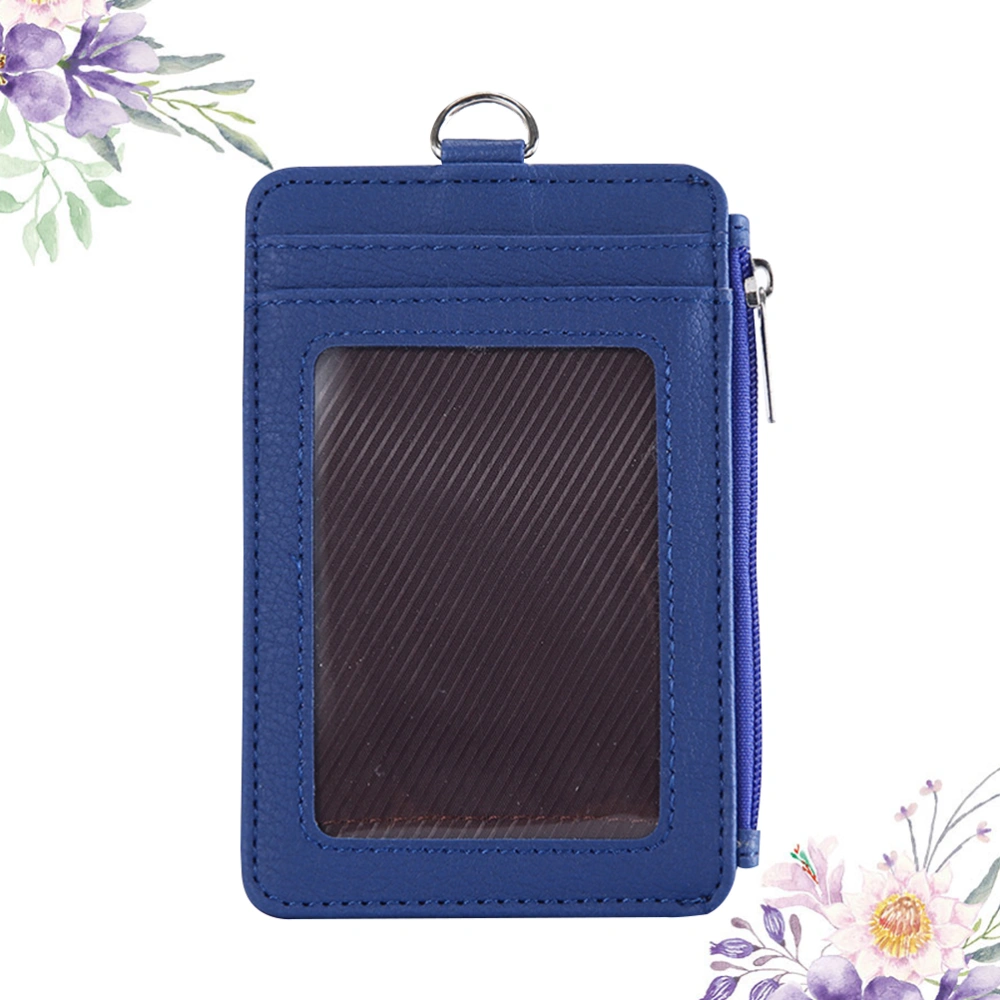 Multifunction Bag Telescopic Buckle Hanging Change Bag Wallet Multi-card Holder Cover Case (Blue)