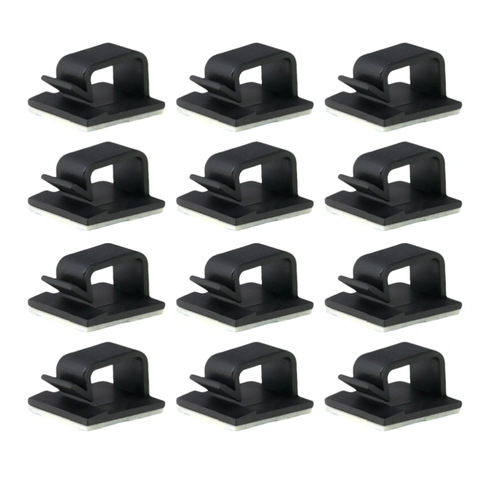 50Pcs 16.8x16.8x6.7mm Adhesive Cable Reformer Wire Retainer Strong Wire Trimmer for Car Office and Home Black