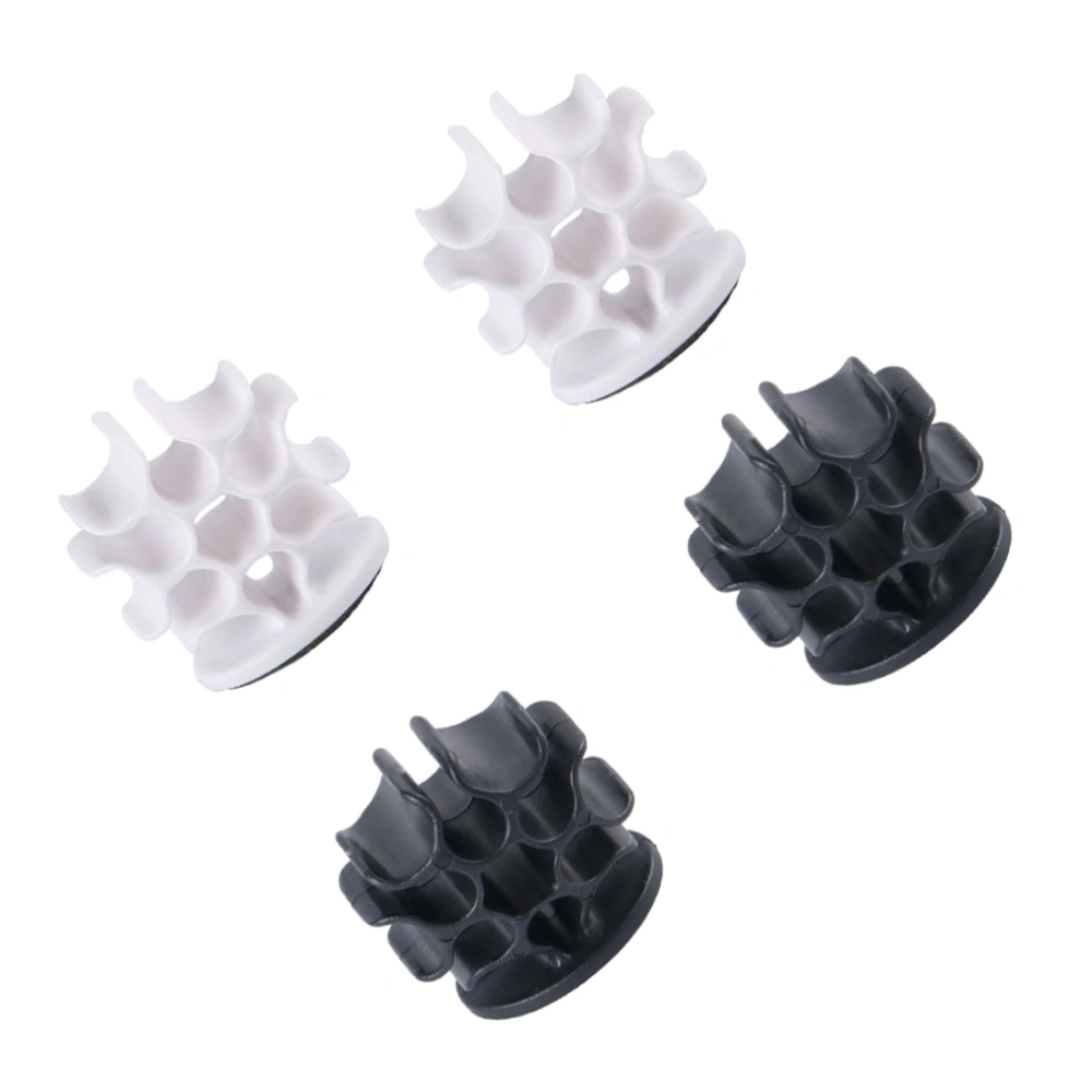 4pcs Practical Bobbin Winder Creative Cable Wire Wrapper for Desktop Sorting Use (Black and White 2pcs for Each)