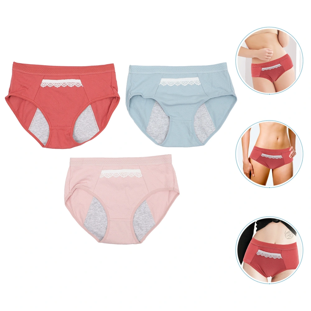 3PCS Comfortable Women Underpants Breathable Women Cotton Triangle Pants