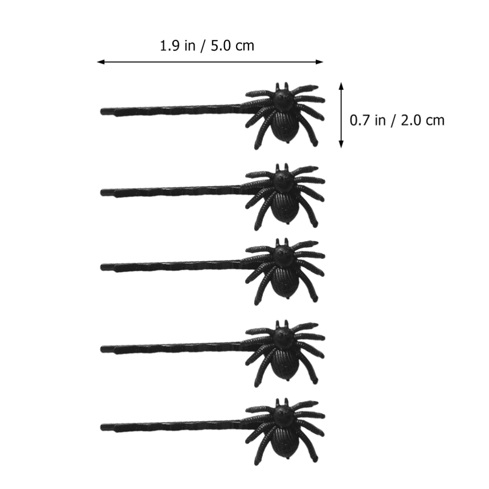 1 Set Halloween Artificial Spider Hairpin Plastic Hair Clip Fake Spider Rings