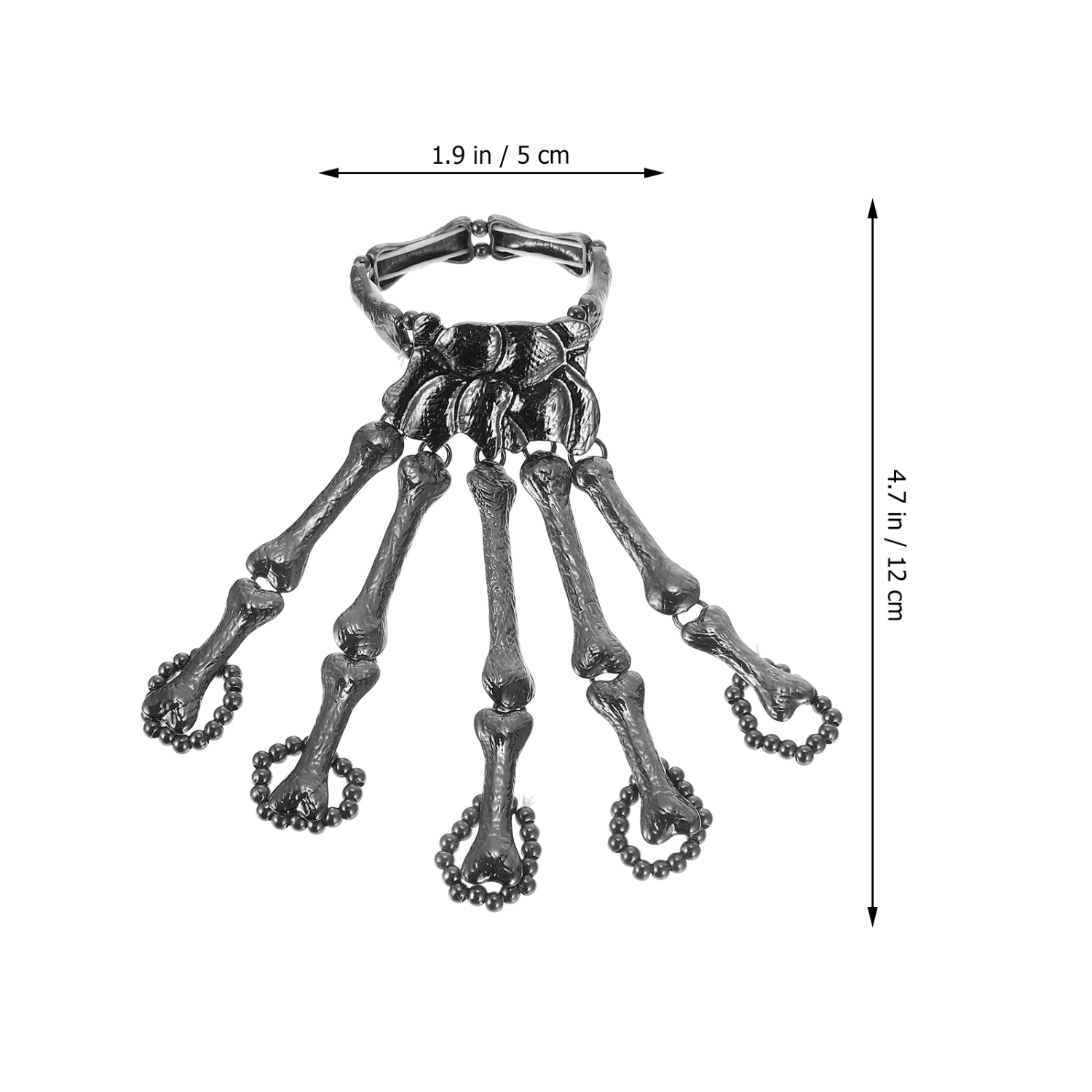 Skull Finger Bracelet Skeleton Hand Bracelet with Ring Skull Fingers Wristband