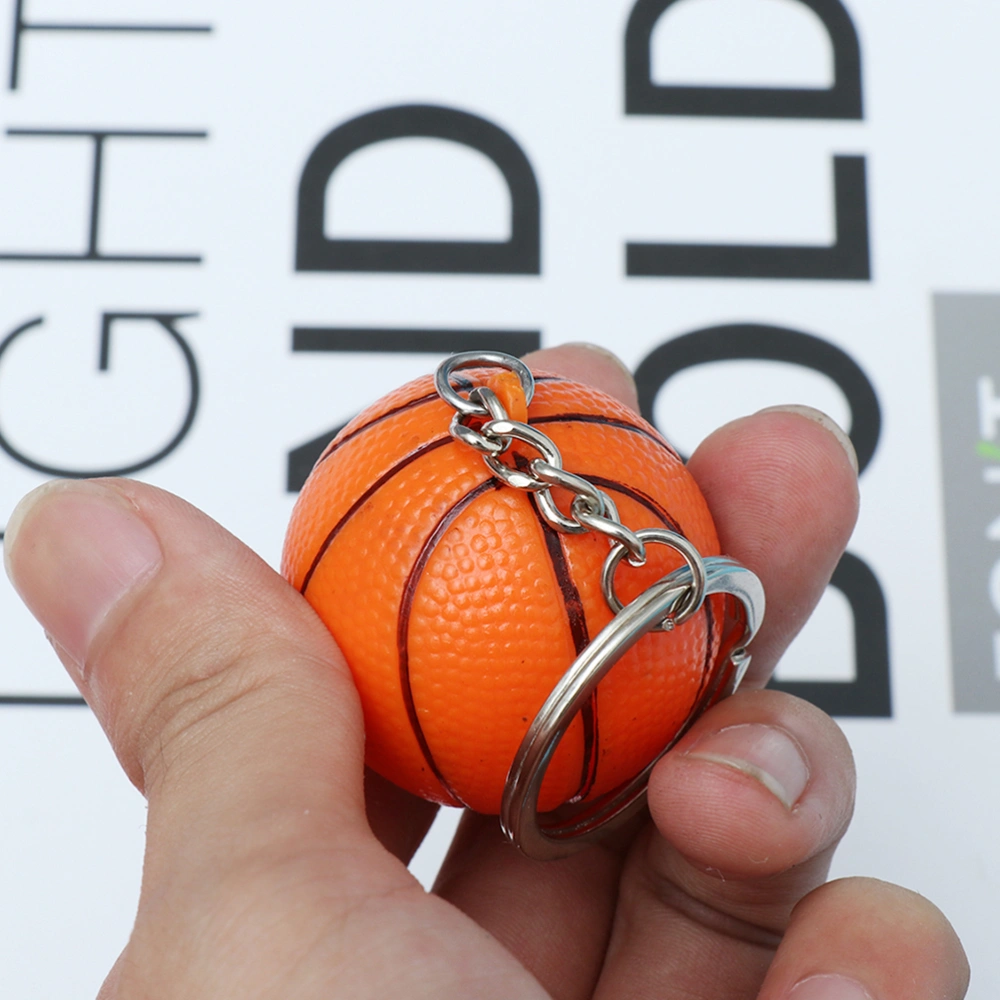 10 Pcs Mini Basketball Keychain Creative Keyrings Souvenir Pendant for Players Athletes Boys Teammates(Orange)