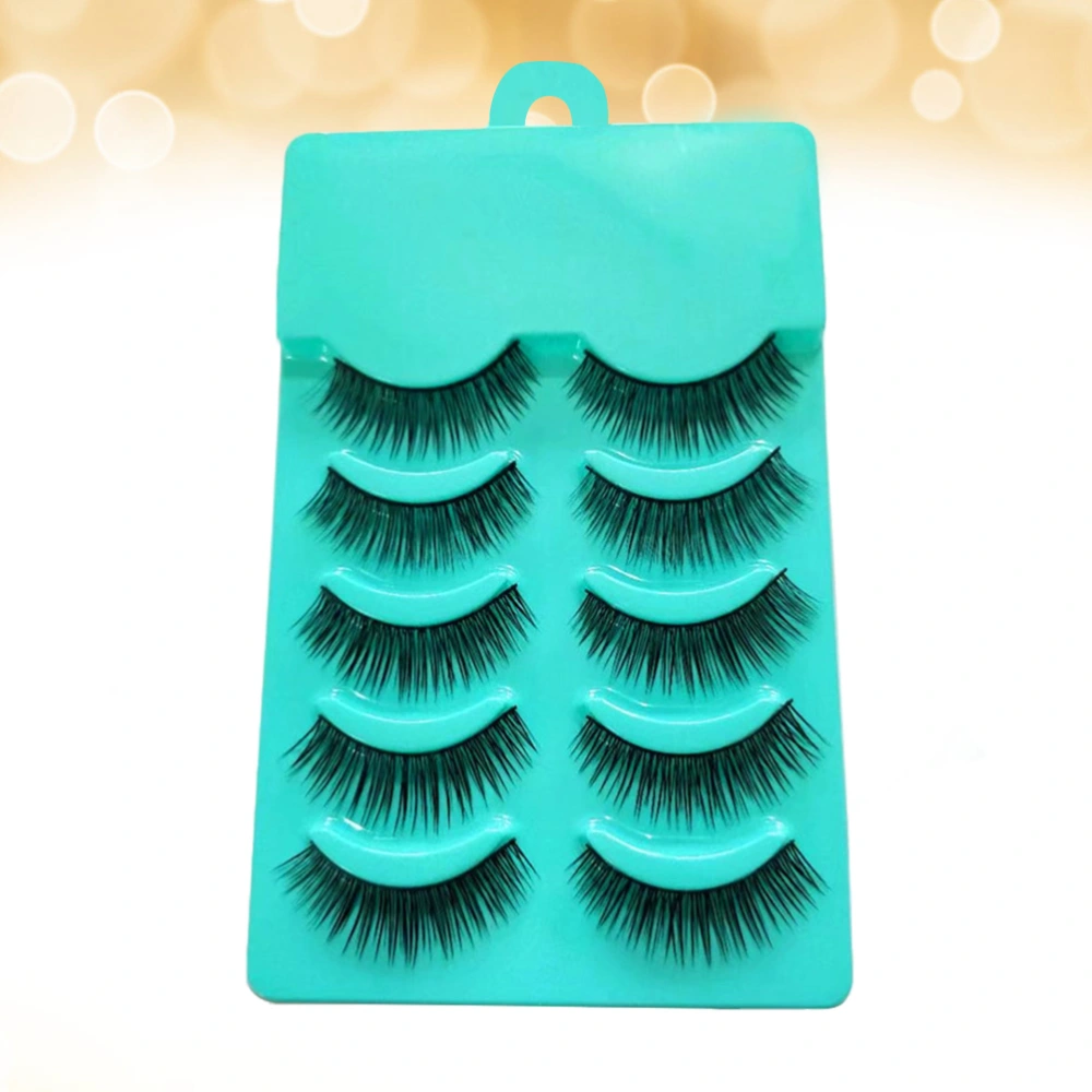 5 Pairs Fiber False Eyelashes Natural Fake Eyelashes Fashion Makeup Tools Eye Lashes Extension