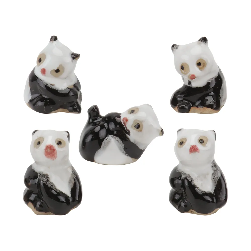 5PCS Bonsai Animal Small Ornament Micro Landscape Ceramic Animal (Random Style)