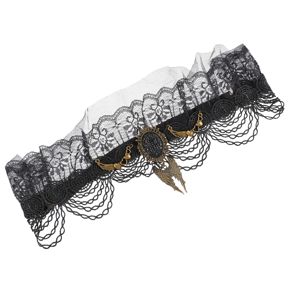 Gothic Lace Headband Halloween Hairband Forehead Crown Halloween Hair Accessory