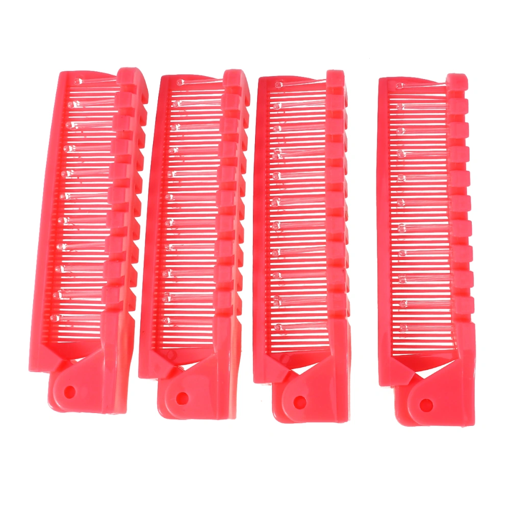 4pcs Foldable Hair Comb Portable Plastic Comb for Home Travel Outdoor (Random Color)