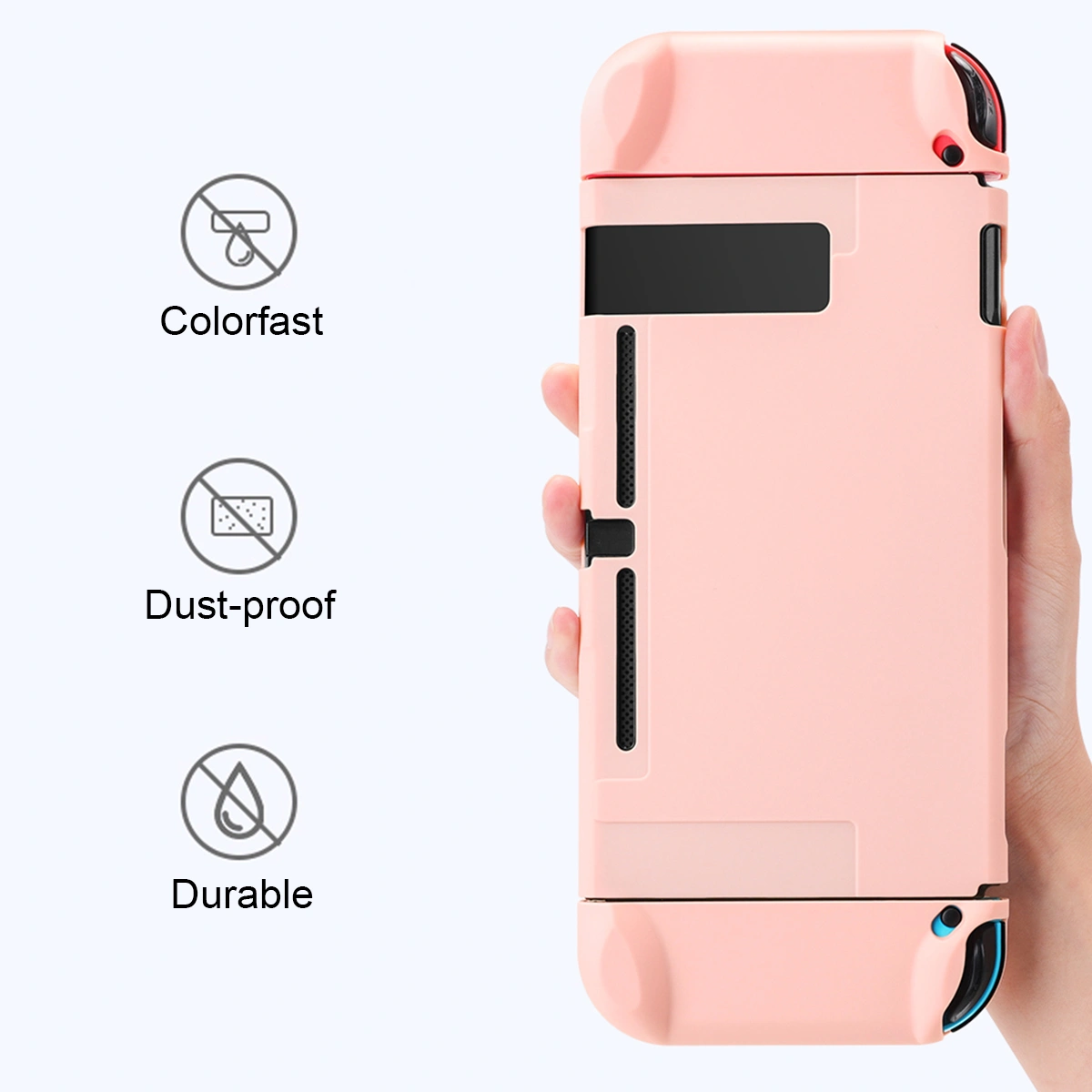 Durable TPU Protective Shell Shockproof Wear-resistant Host Case Compatible for Switch (Pink)