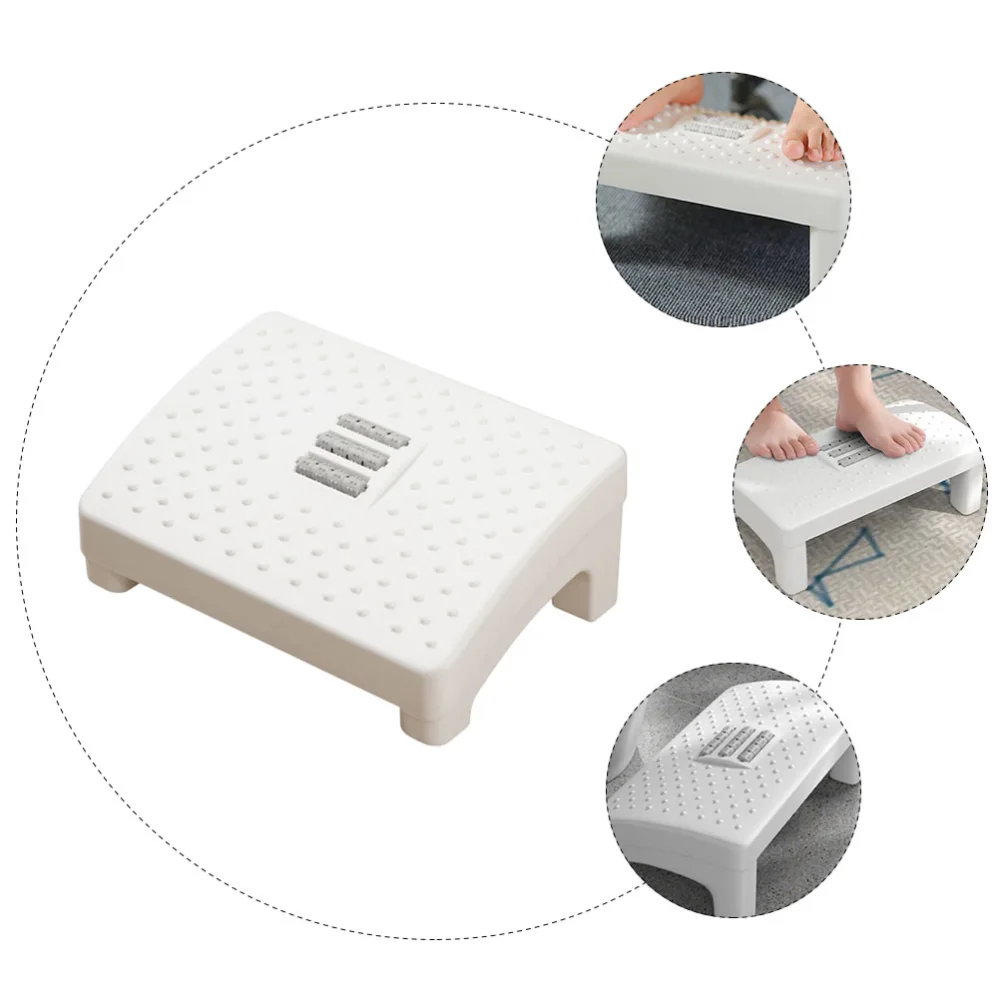 1 Pc Household Massage Foot Stool Office Foot Rest Foot Support Stool Foot Step (White)