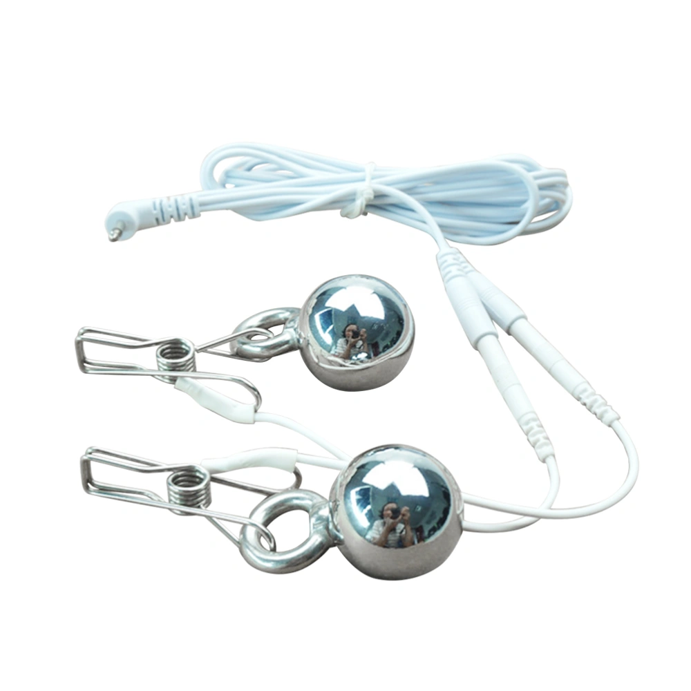 Electric Pluse Climax Masturbation Metal Labia Clips Clit Clamps with Hanging Balls Sex Toys for Couples Lovers