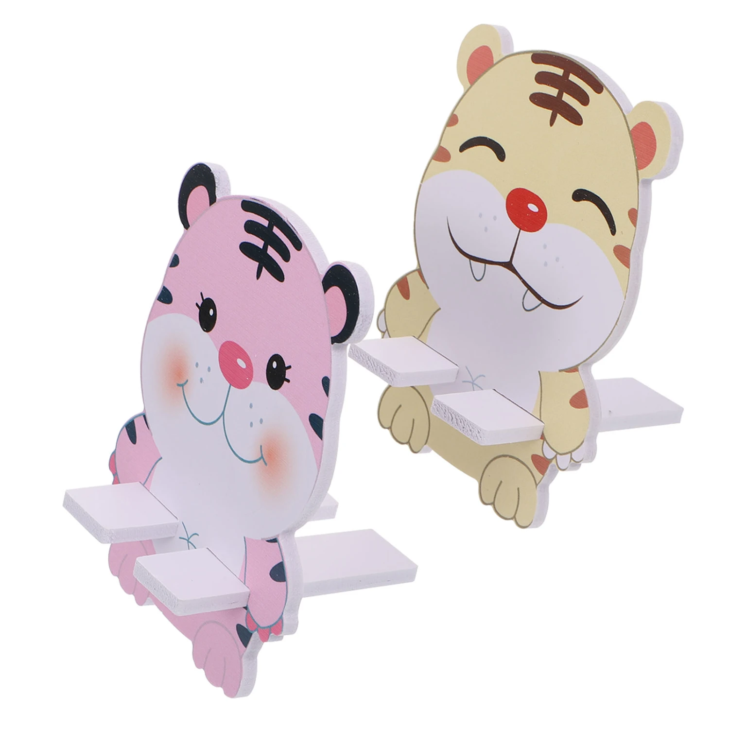 2pcs Tiger Designed Mobile Phone Holder Portable Cellphone Rack Home Phone Rack