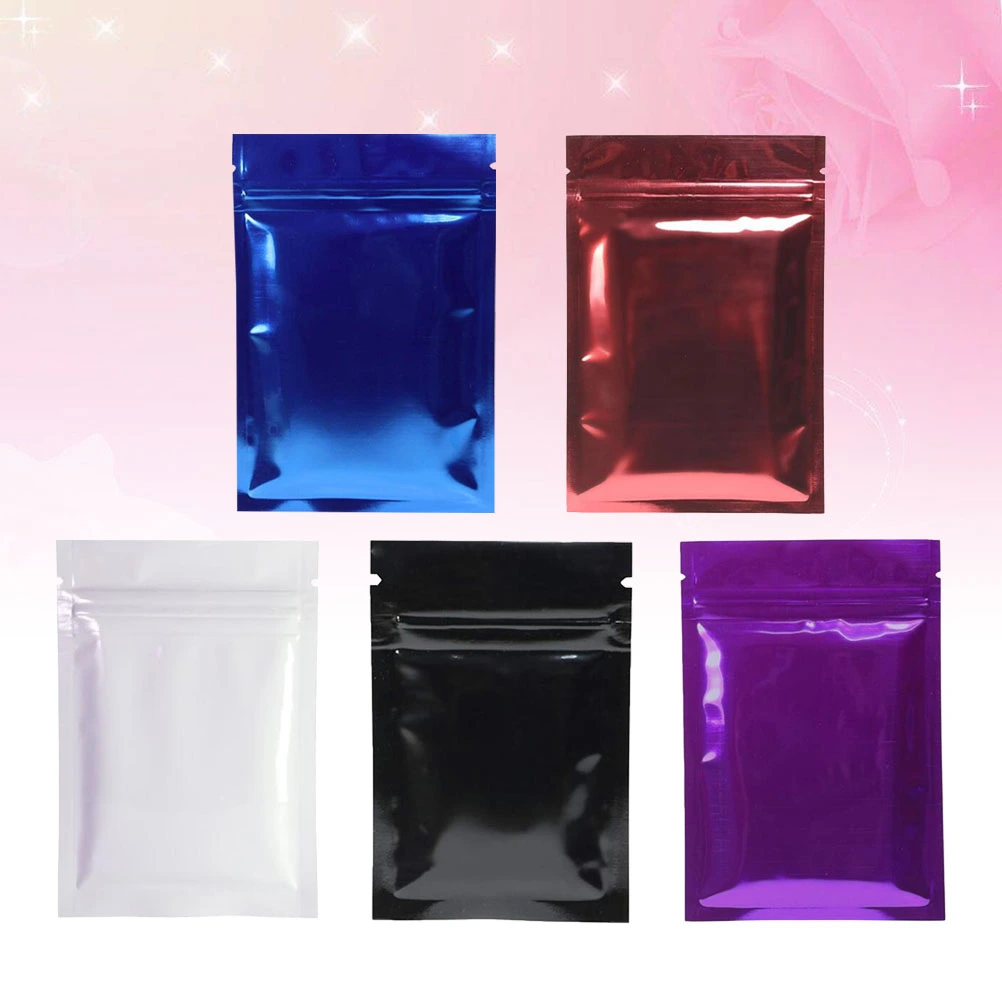 100 Pcs Aluminum Foil Packaging Bags Resealable Zipper Zealed Bags Reusable Food Pouches for Coffee Beans Cookies