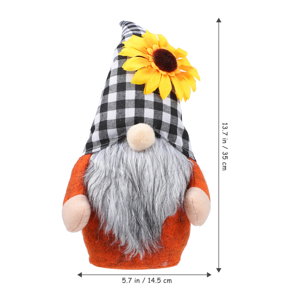 1Pc Sunflower Gnome Doll Harvest Festival Gnome Ornament Gnome Figurine Decor