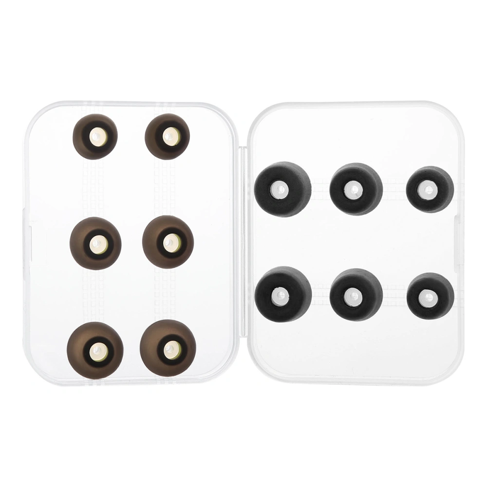 1 Set Memory Earbud Tips Silicone Ear Bud Tips Replacement (Black)