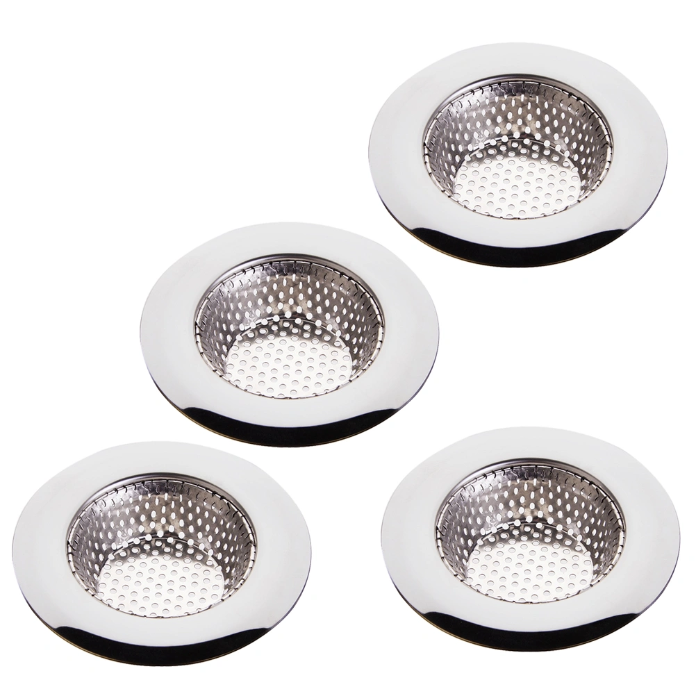 4Pcs Stainless Steel Sewer Filter Cover Sink Drain Cover Bathroom Drain Deodorant Plug Floor Drain Strainer Size S Silver