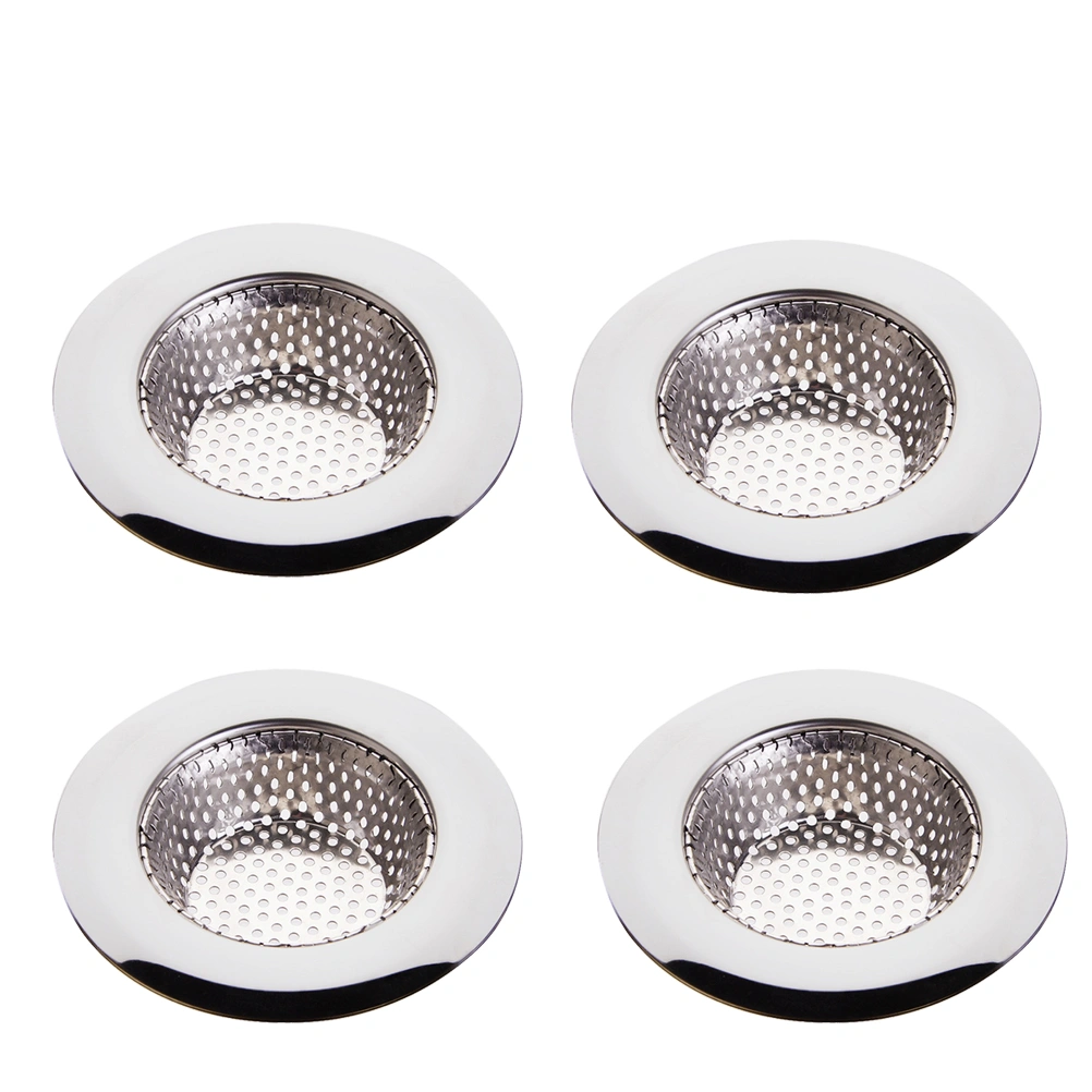 4Pcs Stainless Steel Sewer Filter Cover Sink Drain Cover Bathroom Drain Deodorant Plug Floor Drain Strainer Size S Silver