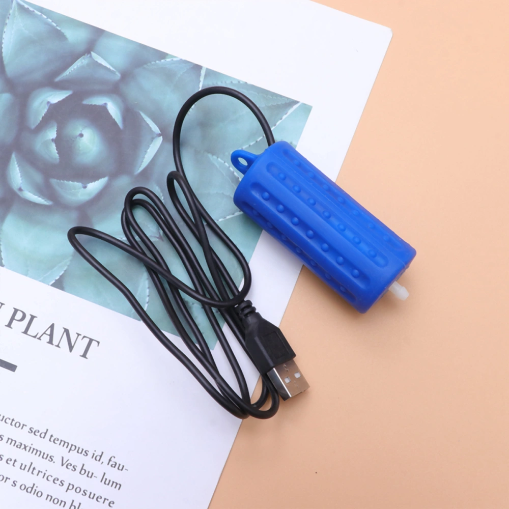 Silent USB Small Air Bubble Disk Stone Aerator Aquarium Fish Tank Pond Pump Hydroponic Oxygen Hose Dark Blue