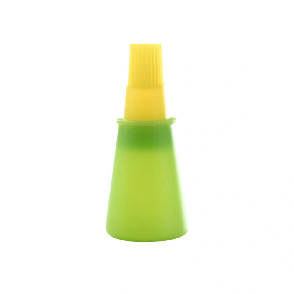 Kitchen Silicone Barbecue Oil Bottle Brush Heat Resisting Silicone BBQ Cleaning Basting Oil Brush Kitchen Tools (Green and Yellow)