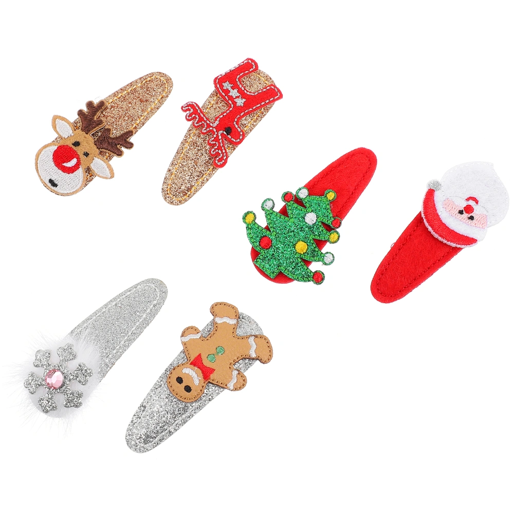 12pcs Christmas Hairpin Hair Styling Clips Xmas Glitter Hair Clip Kids Hair Grip