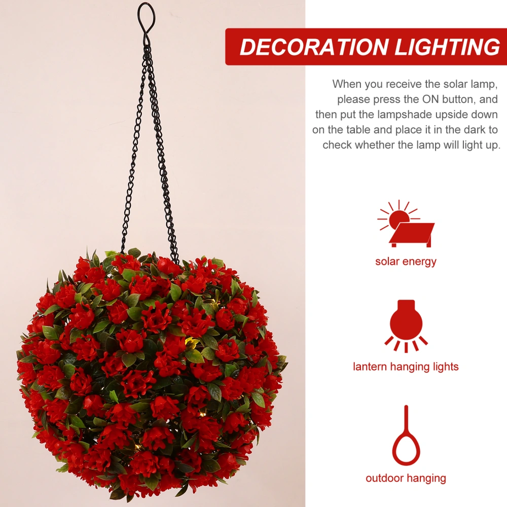 1pc Solar Power Flower Ball Light Outdoor Garden Hanging Lamp Solar Hanging Lamp