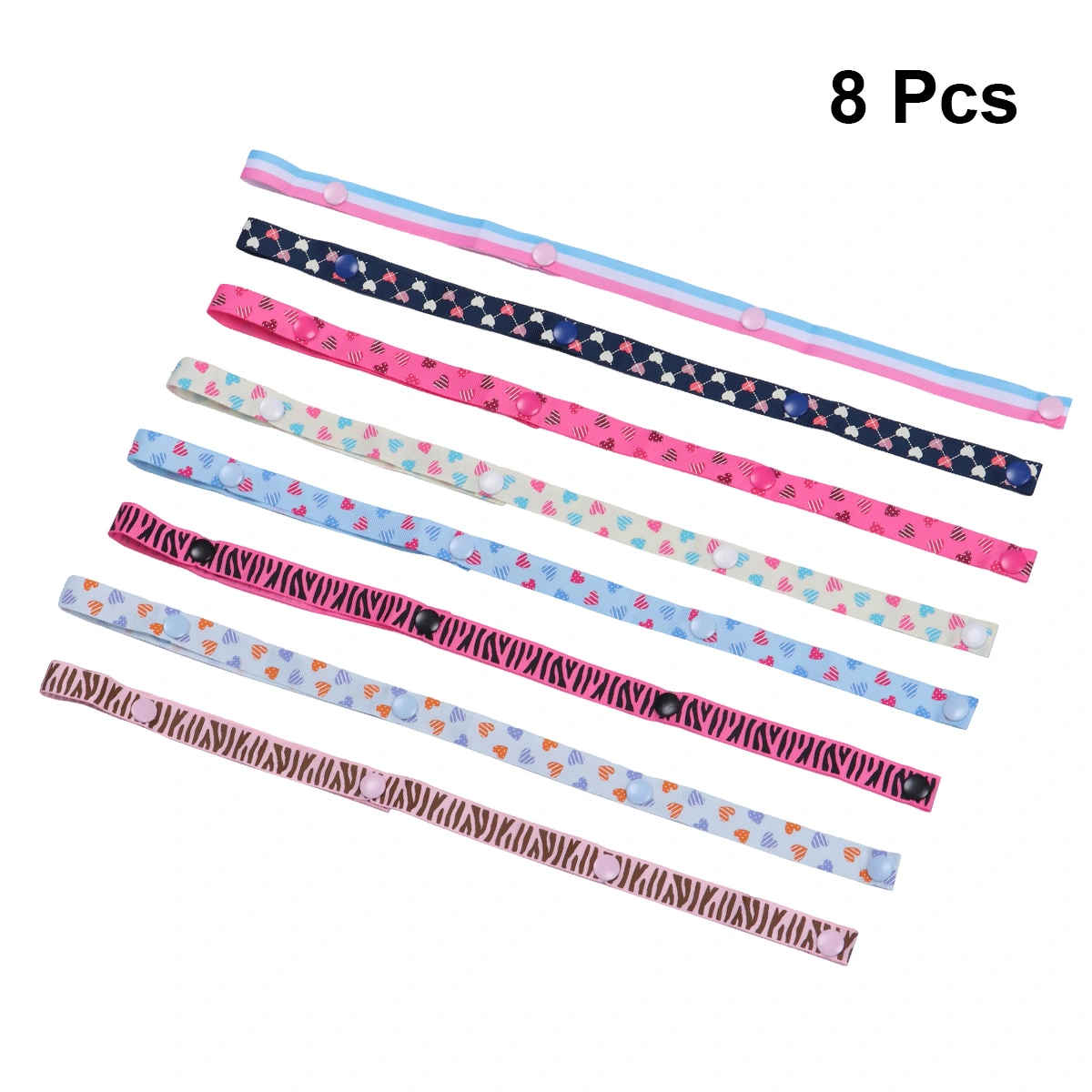 8Pcs Baby Stroller Pacifier Chain Baby Soother Hanging Strap Baby Toy Strap Fixed Belt Mixed Style