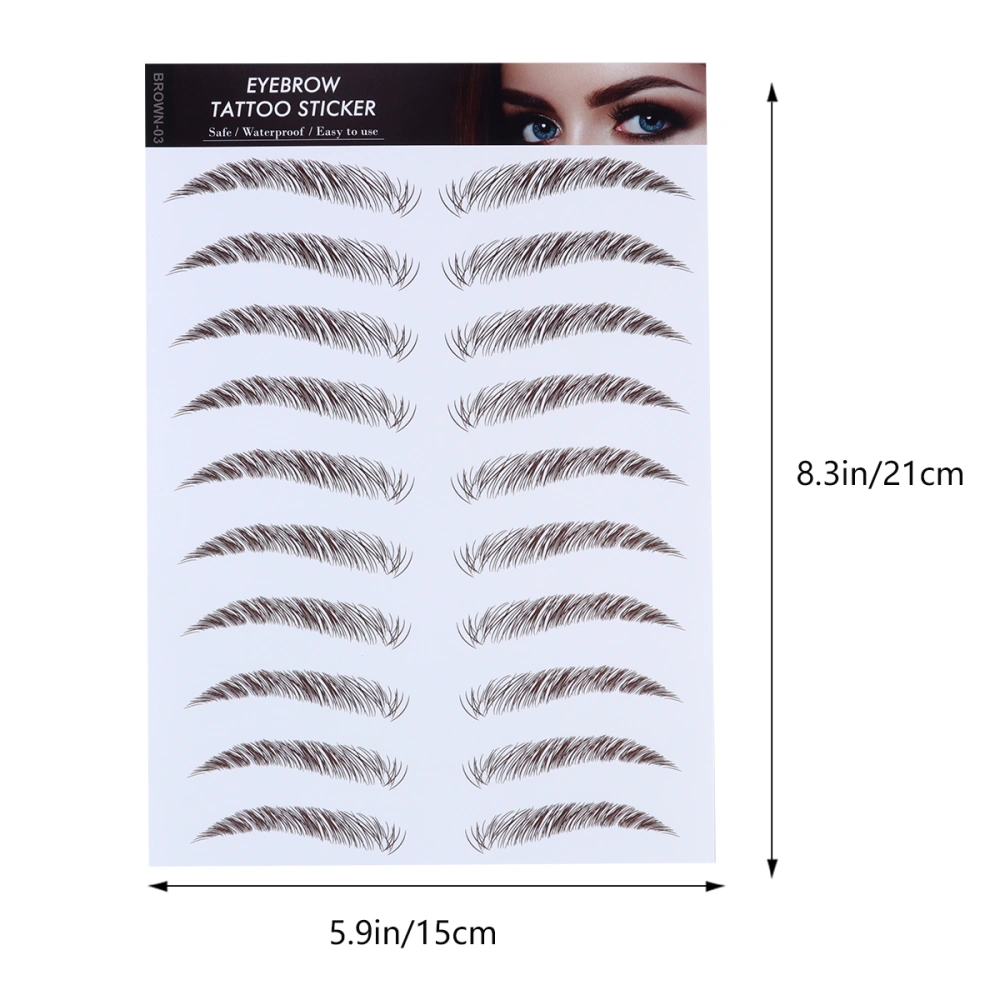 4pcs 6D Hair-Like Eyebrows Grooming Sticker False Eyebrows Sticker for Girl