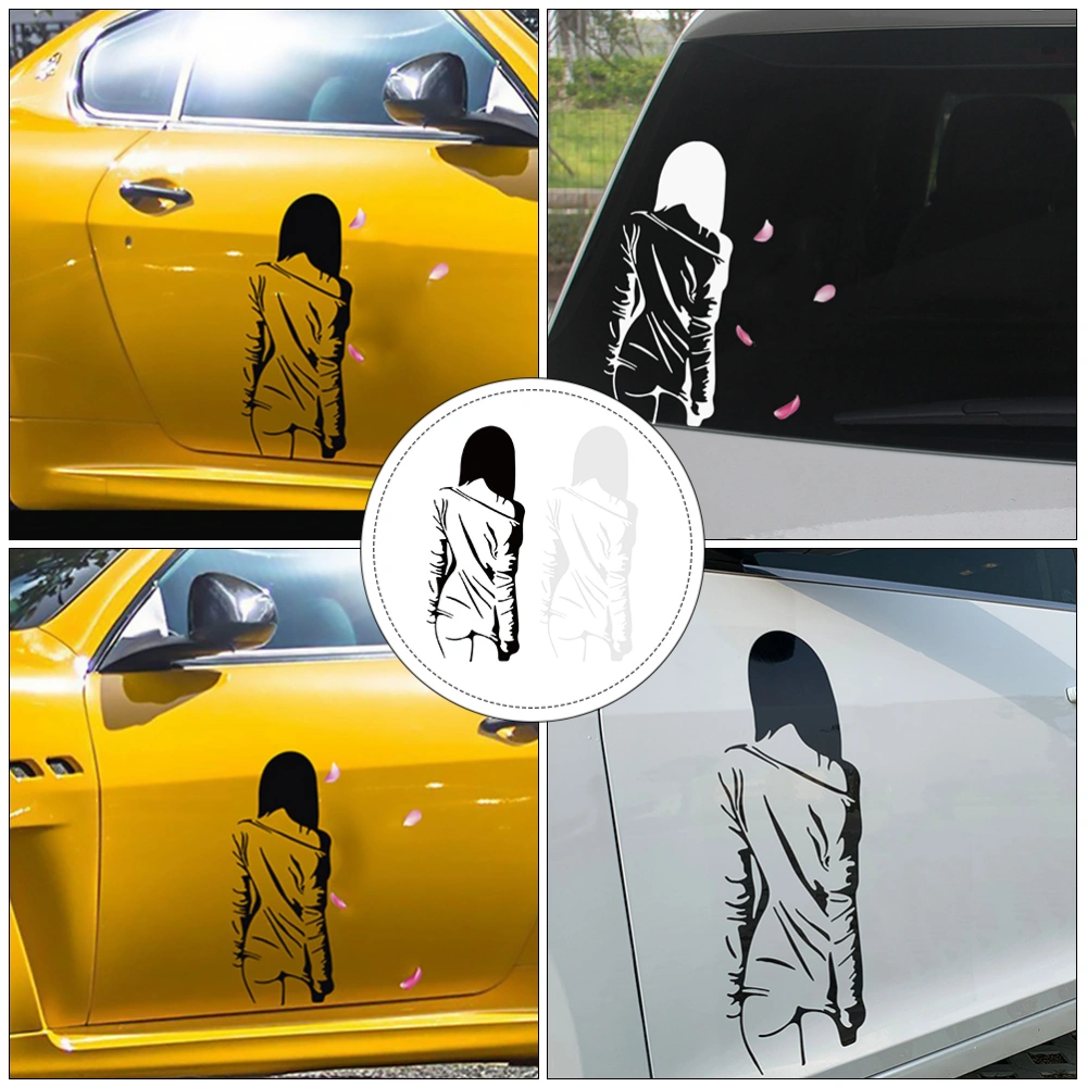 2Pcs Shadow Sticker Decorative Car Stickers Reflective Car Decal Sticker