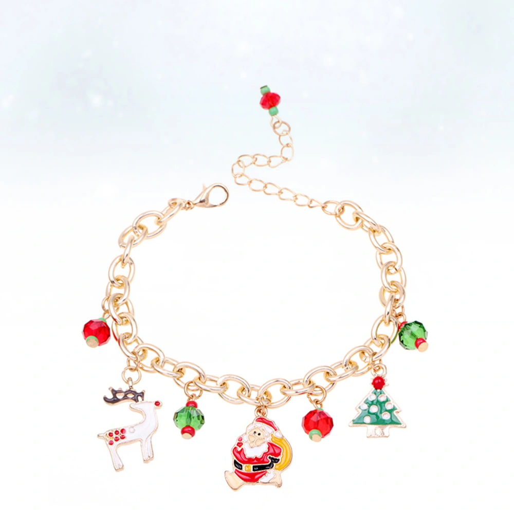 Santa Claus Deer Bracelet Christmas Hand Chain Lovely Bracelet for Christmas Party