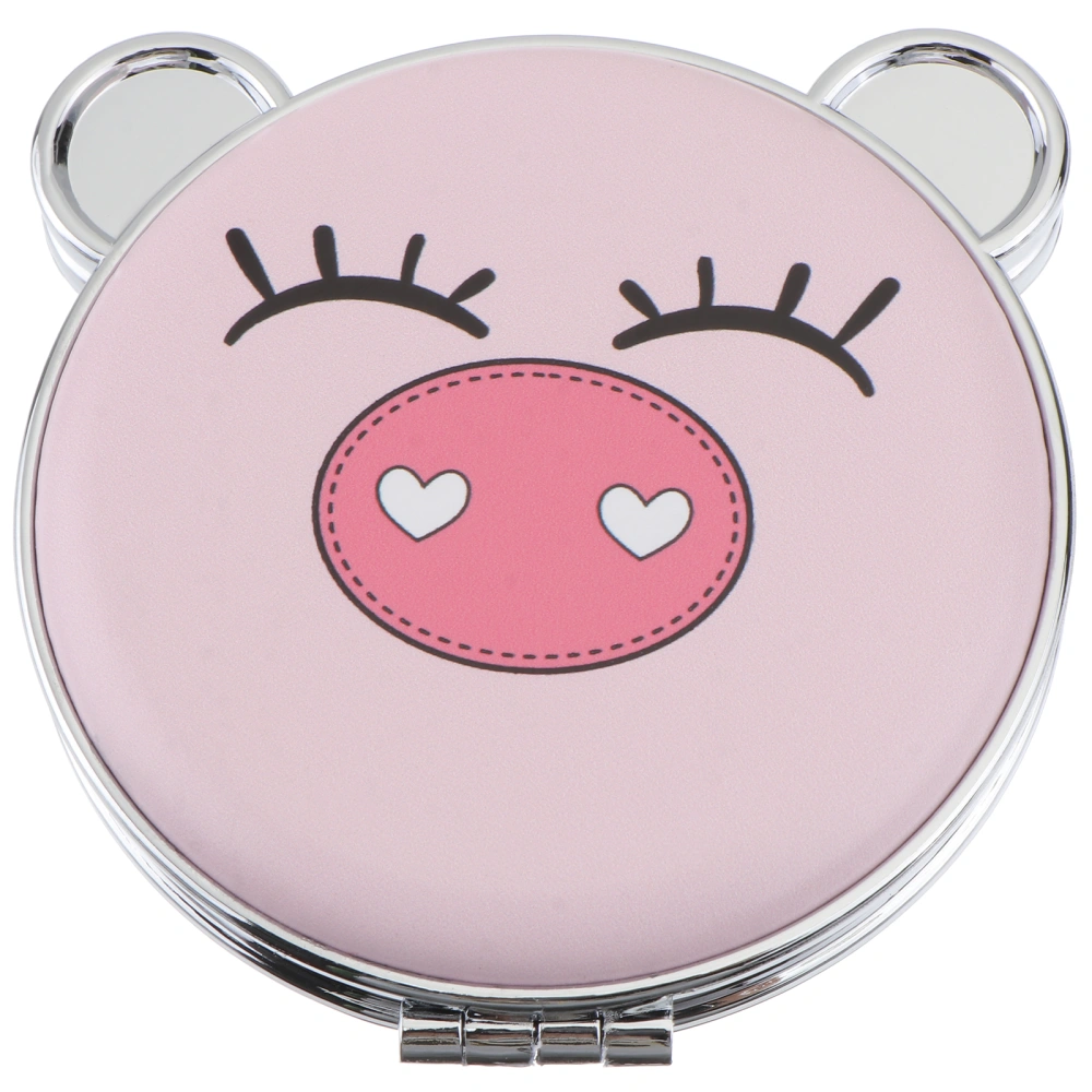 1Pc Pig Shaped Foldable Mirror Portable Cosmetic Mirror for Women