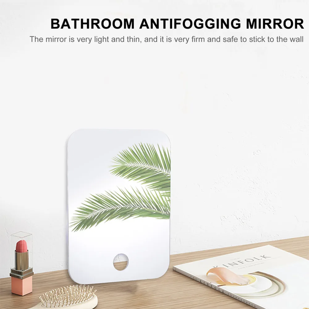 2pcs Practical Bathroom Fogless Mirror Anti-fog Makeup Mirror for Home Use