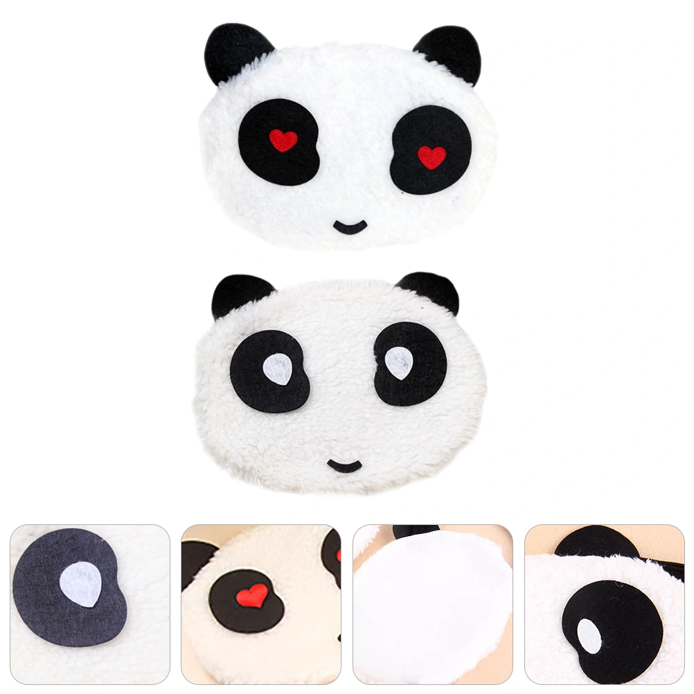 2pcs Lovely Cotton Face Cover Cartoon Panda Pattern Warm Mouth Nose Cover