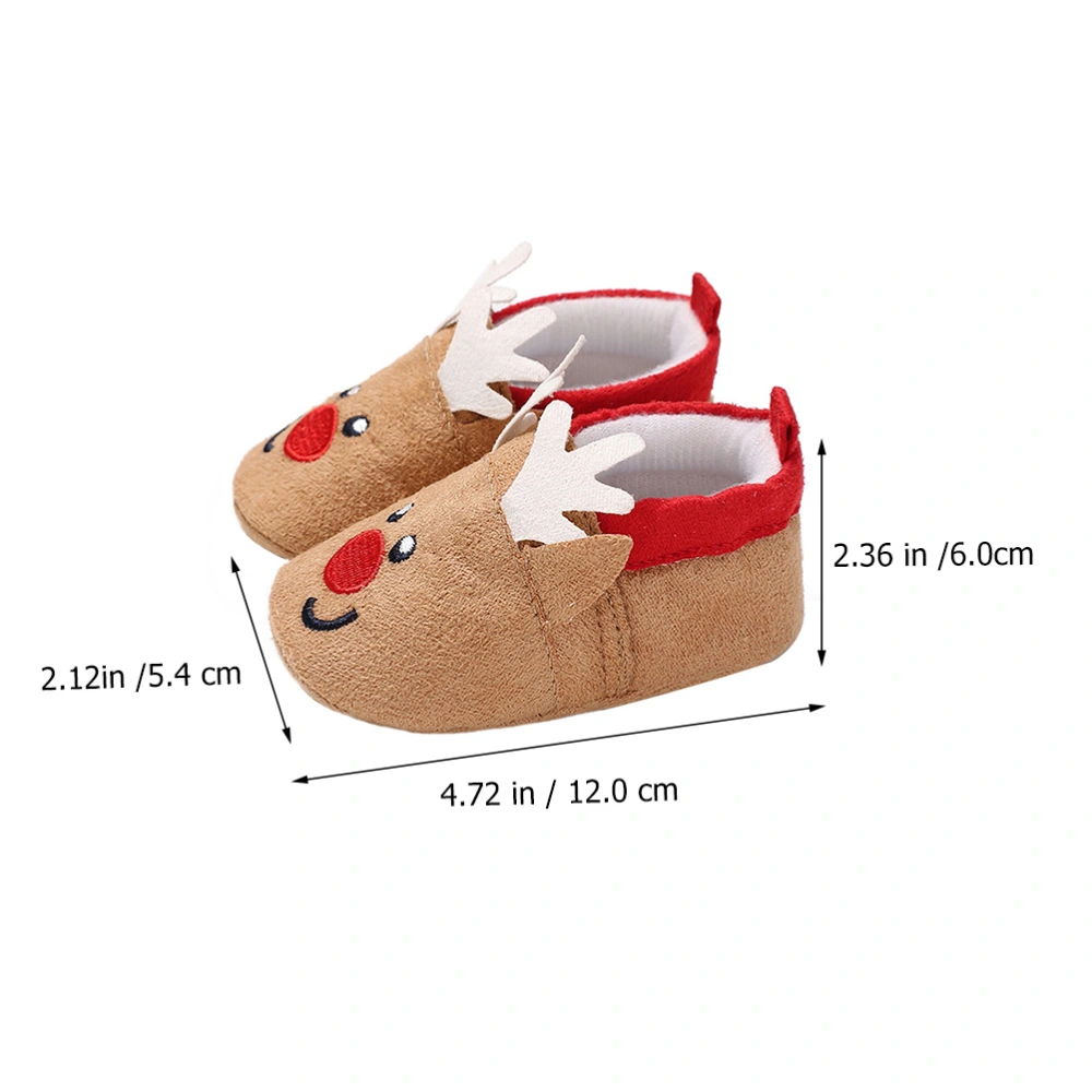 1 Pair Baby Winter Shoes Warm Christmas Styled Toddlers Cotton Prewalker