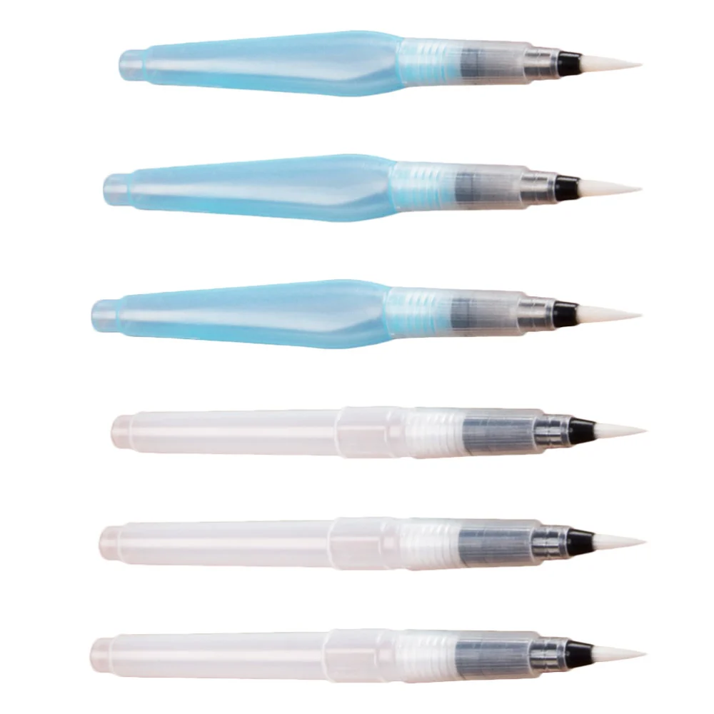 6pcs Water Brush Pens Portable Watercolor Brush Pens Kid DIY Arts Ink Pens