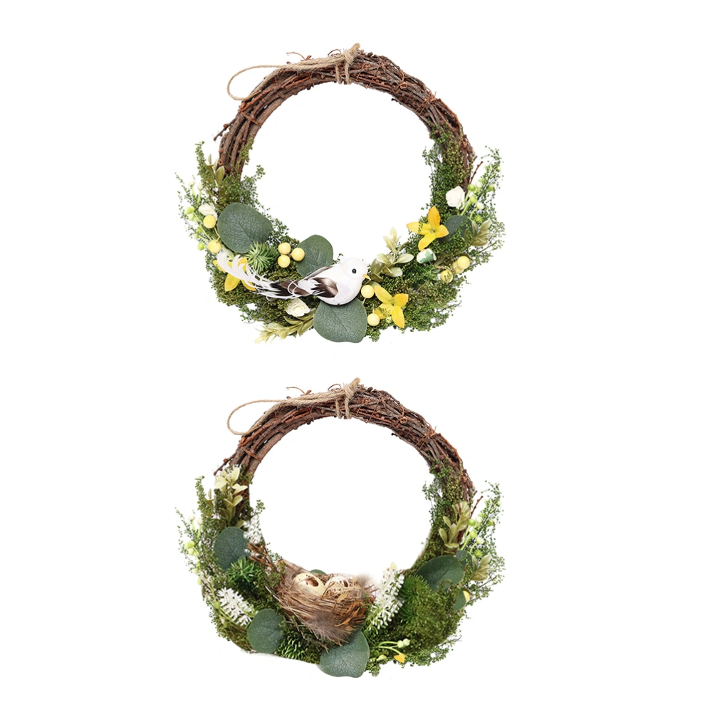 2pcs Holiday Hanging Garland Door Lovely Wreath Decor Party Wall Decor