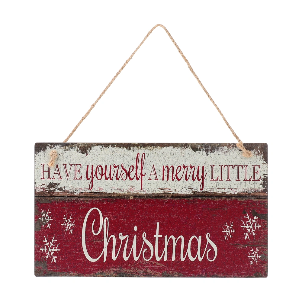 1Pc Christmas Wooden Board Pendant Christmas Decor Adorable Home Door Sign (Red)