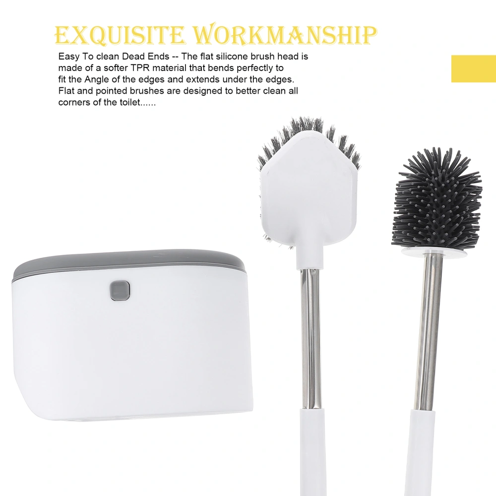 1 Set Wall-mounted Toilet Brush Home Toilet Cleaning Brush Toilet Brushing Tool (White)