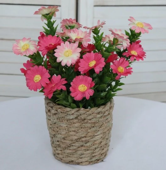 Artificial Potted Flower Desktop Faux Potted Plant Artificial Plant in Pot Ornament