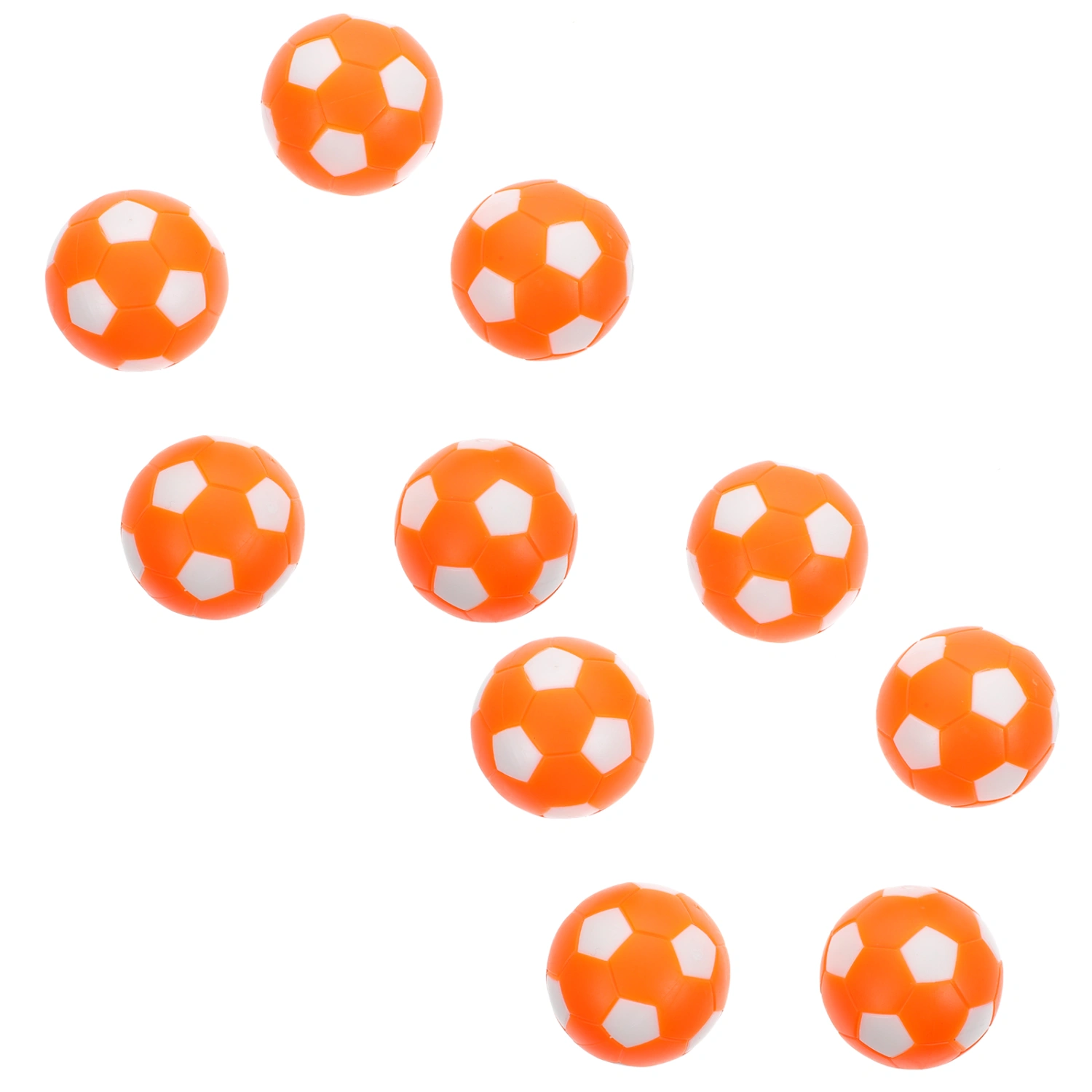 10pcs Table Game Footballs Plastic Footballs Tabletop Soccer Game Accessories (Orange)